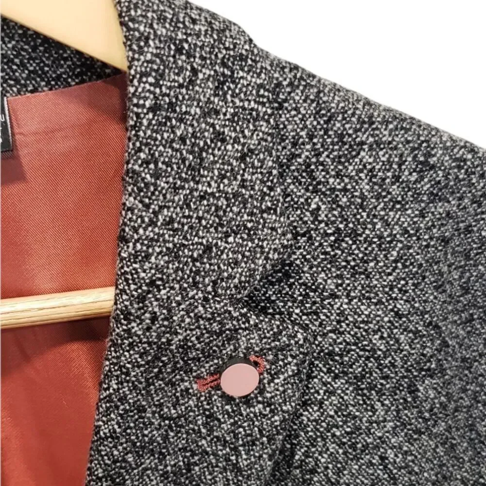 Ted Baker Gray Snipes Semi Plain Wool Blend Two Button Blazer XL